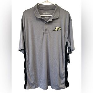 NWT Colosseum Purdue Boilermakers Men's Charcoal Rahm Short Sleeve Polo Size L